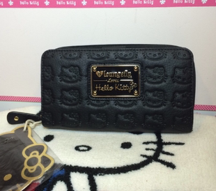 Hello Kitty loungefly 猫脸压纹皮夹长款钱包钱夹卡夹