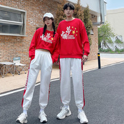 2024春秋季中国红风运动套装男女初，中高中学生班服表演团体服