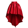 优雅复古高腰不规则红色燕尾蓬蓬裙夏前短后长百褶a字半身裙短裙