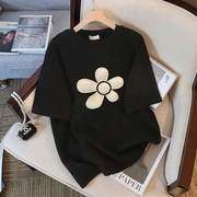 双纱纯棉 女童夏季短袖T恤2024韩版女大童儿童百搭圆领半袖