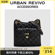 urbanrevivo2024夏季女士小香菱格单肩斜挎包uawb40228