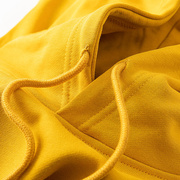 姜黄色纯色连帽卫衣340g重磅宽松休闲简约帽衫上衣男女通款春秋季