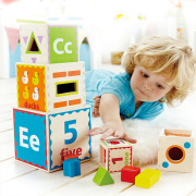 hape知识套盒儿童益智力，玩具2岁+宝宝婴幼，早教积木大块木制男女孩