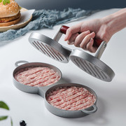 米饭团汉堡肉饼模具diy商，家用厨房ins超火双孔工具手工手压式烧饼
