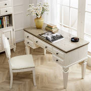美式实木书桌办公桌电脑桌书房写字台小户型全实木地中海轻奢家具