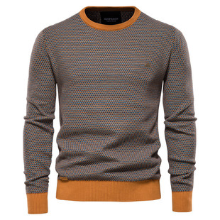 men'scolorcontrasttrendsweater外贸男式针织衫，撞色潮流毛衣