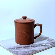 宜兴紫砂茶杯盖杯，一厂老货库存90年代初，黄龙山原矿350cc兰花泥绘