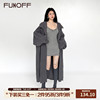 funoff慵懒格雷系翻领，毛衣针织开衫外套百搭宽松灰色冬毛织上衣