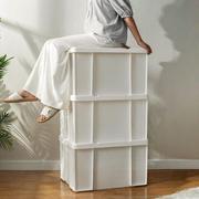 定制衣物收纳箱白色，整理箱子家用加厚塑料，衣服储物箱特大号直角箱