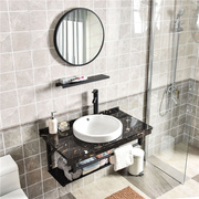 卫生间洗手盆大理石台中盆北欧小户型，浴室柜洗脸池家用陶瓷洗面盆