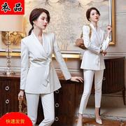 白色小西装外套女士修身时尚，韩版御姐长袖职业套装气质，女神范西服(范西服)