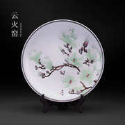 醴陵陶瓷器手绘挂盘装饰盘子现代新中式客厅书房家居摆件定制