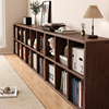 实木书架落地胡桃木色，自由组合客厅柜子，储物柜家用格子书柜置物柜