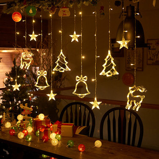 led彩灯圣诞布置氛围灯，闪灯串星星灯少女卧室，房间装饰灯生日场景