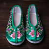 老北京复古上轿鞋女式婚鞋绿色秀禾鞋民族风莲花千层底红色黄色蓝