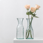 西班牙进口玻璃花瓶简约现代鲜花干花器客厅，欧式餐桌插花玻璃瓶
