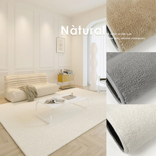 地毯客厅白色奶油风，2024免打理茶几，轻奢高级床边毛毯卧室地垫