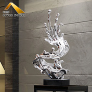 招财水花抽象雕塑摆件装饰酒店大堂客厅创意大型落地售楼处艺术品