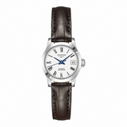 longines浪琴女表开创者时尚瑞士手表，皮带机械表l2.320.4.11.2
