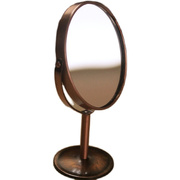复古铜色金属化妆镜台式公主镜，桌面镜子台面，镜高清小号双面梳妆镜