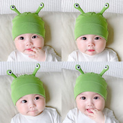 春夏季薄款婴儿帽子超萌可爱男女，宝宝护囟门帽，新生儿童小怪物胎帽