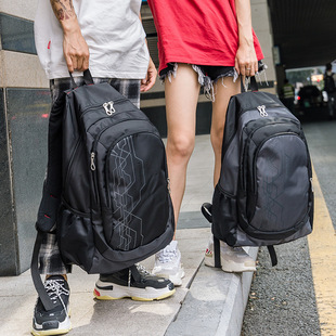 外贸货源韩国ins潮酷风街拍情侣双肩包时尚撞色个性背包