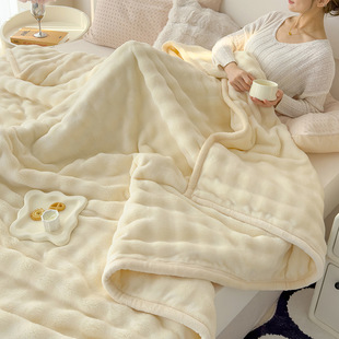 轻奢高端兔毛毯子皮草，毛毯办公室午睡小毯子，冬季加厚沙发毯
