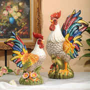 方亚陶瓷鸡摆件家居饰品客厅装饰玄关桌面新居生肖鸡酒柜庭院