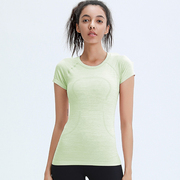 lulu夏季瑜伽短袖弹性T恤跑步健身运动上衣速干透气吸湿排汗外穿