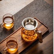 加厚木把玻c璃公道杯耐热茶漏滤茶器套装日式茶海过滤分茶器茶具