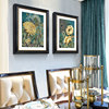 美式餐厅装饰画 竖版单幅现代简约高档植物花卉饭厅挂画玄关壁画