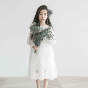 亲子母女装女童连衣裙公主裙2023韩版童装洋气儿童长袖蕾丝裙