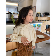 2023秋季童装女童中国风衬衫儿童，中小童长袖衬衣娃娃领上衣汉服