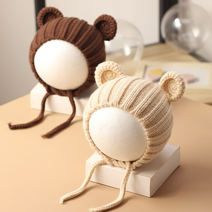 新生儿婴儿帽子秋冬款，冬季可爱超萌婴幼儿宝宝，毛线帽儿童针织胎帽