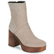 sweetlemon女靴超高跟侧拉链，瘦瘦靴灰色米色，冬季款时装短筒皮靴