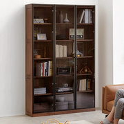 念念家具实木书柜书房家具橡木简约现代客厅带玻璃门展示柜置物柜