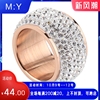 时尚火戒子钛钢材质韩国流行款式饰品钛钢满钻戒指不褪色