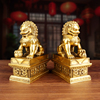铜狮子摆件一对雄狮黄铜小狮子门口大小号北京狮客厅装饰乔迁
