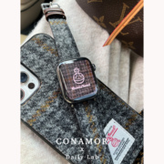 英国正版Harris羊毛呢iWatch表带7/6/5代与iPhone13ProMax手机壳