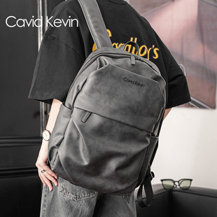 cavidkevin男士背包双肩包英伦(包英伦)潮流，电脑包大容量休闲大学生书包