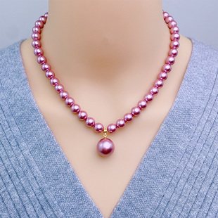 深海母贝珍珠项链女10mm珍珠配14mm高级感颈链送妈妈的生日礼物