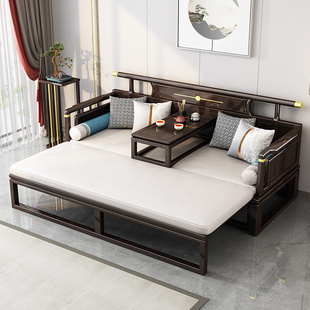 定制罗汉床实木新中式沙发，床两用茶桌椅组合推拉床小户型客厅禅意