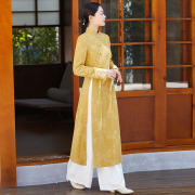 中式复古禅意棉麻改良版旗袍连衣裙套装两件套民族中国风女装茶服