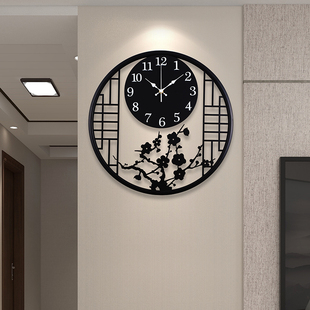 新中式挂钟客厅家用时尚，中国风挂墙时钟，挂表艺术装饰简约创意钟表