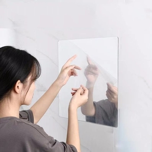 亚克力软镜子贴墙自粘高清免打孔全身，镜浴室卧室镜面贴纸穿衣镜贴