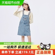 巴拉巴拉女童秋季连衣裙儿童裙子中大童童装甜美洋气牛仔背带裙潮