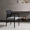 Sveva chair 意大利设计师餐椅意式极简马鞍皮实木扶手靠背椅