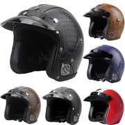 VOSS复古头盔四季个性复古哈雷头盔摩托车电机车3/4皮盔半盔男女