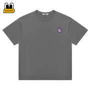 PANCOAT夏季潮牌动物图案字母印花纯棉重磅圆领套头短袖T恤
