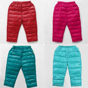 儿童羽绒棉裤冬季0-1-3岁5宝宝白鸭绒(白鸭绒，)羽绒裤男童女童外穿裤子